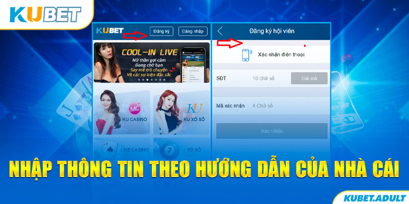 Nhập thông tin theo hướng dẫn của nhà cái